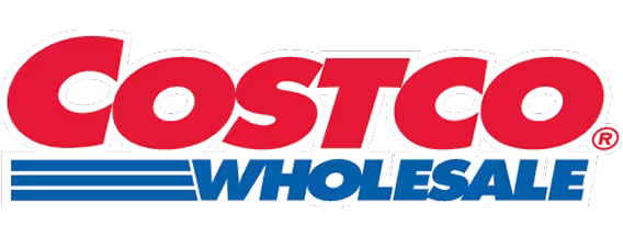 Costco Wholesale company logo in red and blue text.